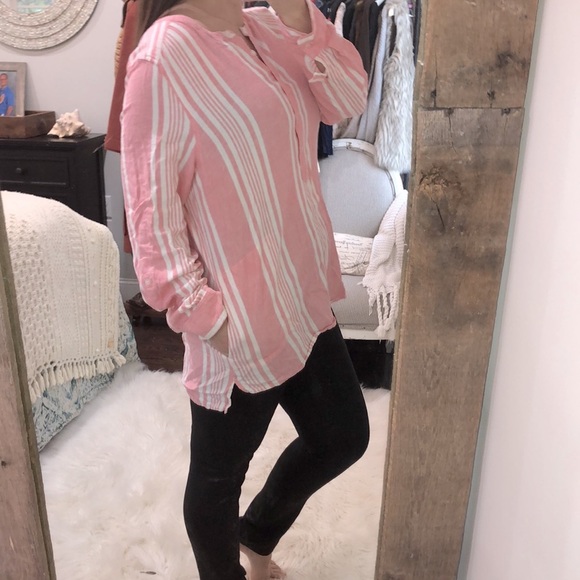 D&Co. large pink linen & flax top - Picture 2 of 7